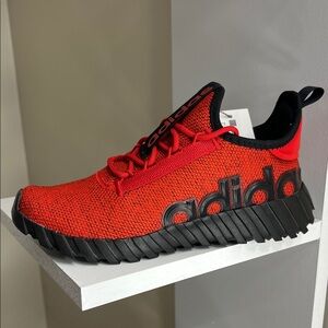 Adidas Kids Red and Black Knit Sneakers